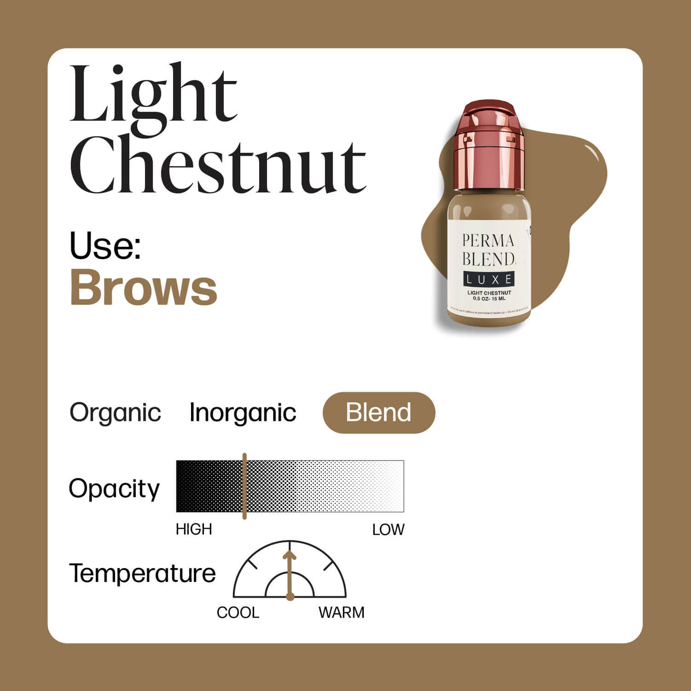Perma Blend Luxe Light Chestnut - PMU Pigments - Mithra Tattoo Supplies Canada