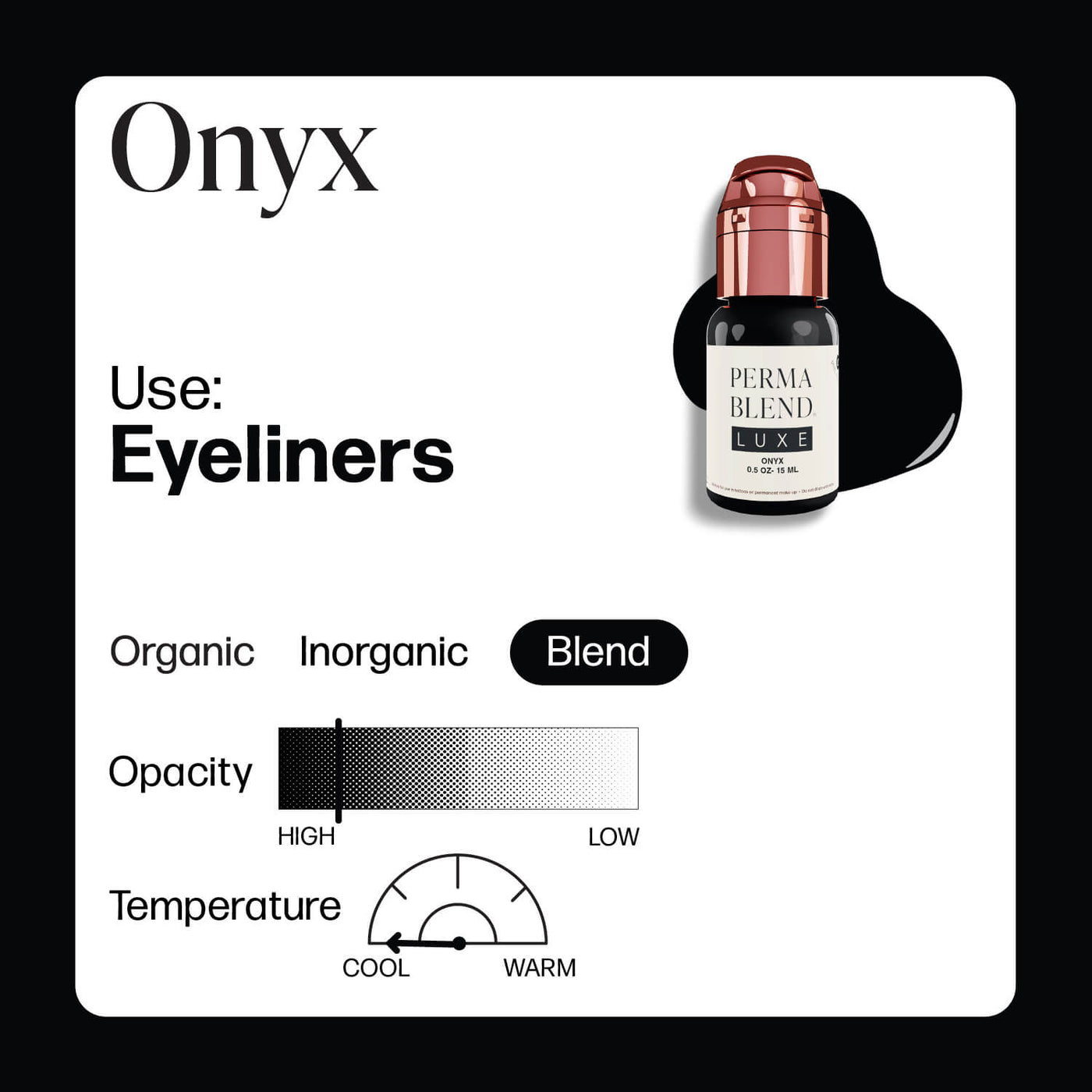 Perma Blend Luxe Onyx - PMU Pigments - Mithra Tattoo Supplies Canada