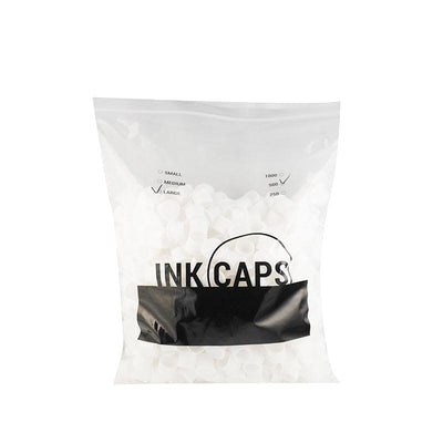 White Ink Caps With Base - Station Prep. & Barriers - Mithra Tattoo Supplies Canada